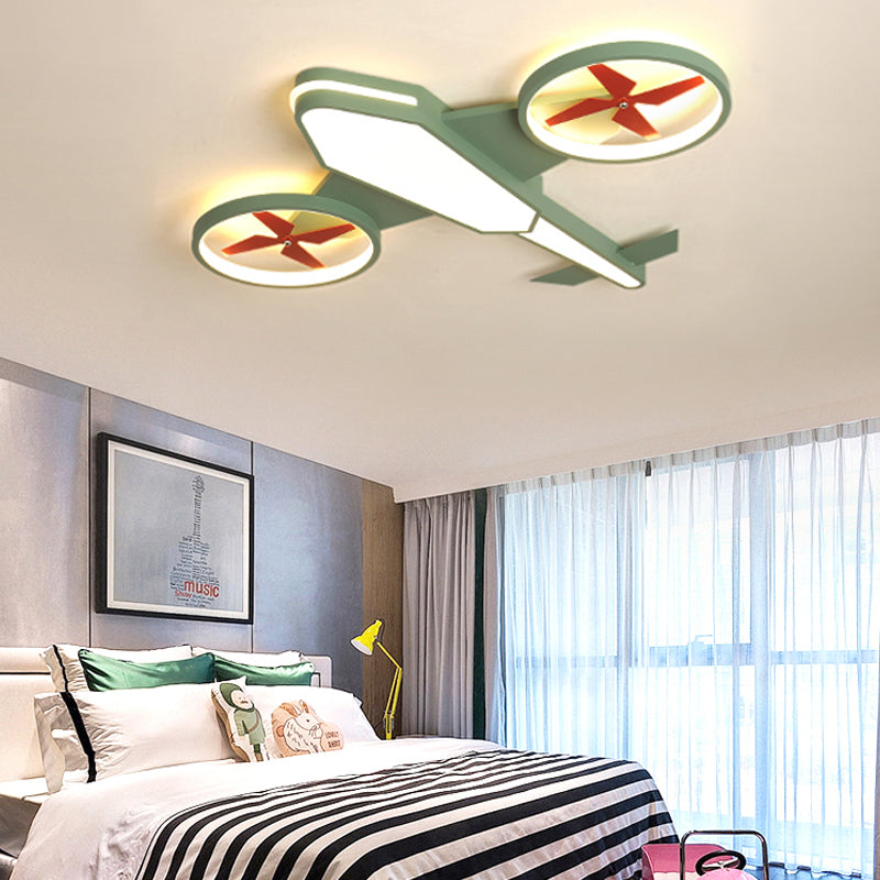 Acrylic Propeller Plane Ceiling Lamp Theme Park Shop Cartoon LED Flush Ceiling Light Clearhalo 'Ceiling Lights' 'Close To Ceiling Lights' 'Close to ceiling' Lighting' 201763