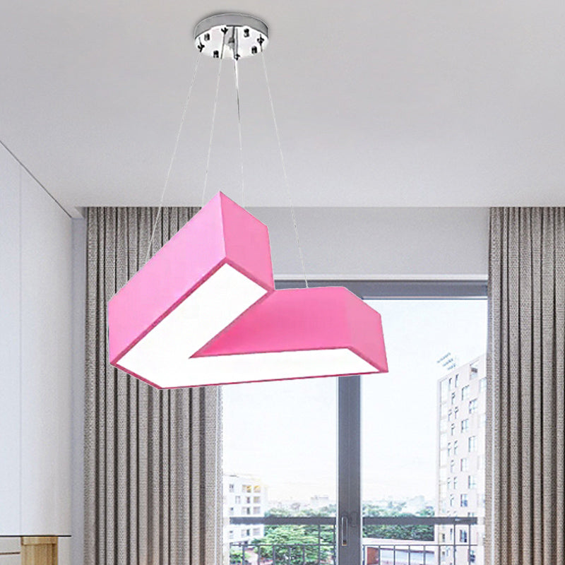 Red/Pink/Yellow/Blue/Green V-Shaped Pendant Chandelier Modern Stylish Acrylic LED Hanging Light for Bedroom, Third Gear/White Light Pink Clearhalo 'Ceiling Lights' 'Chandeliers' Lighting' options 201774_74cc1bdb-cd05-4631-aa02-0f50de524d81