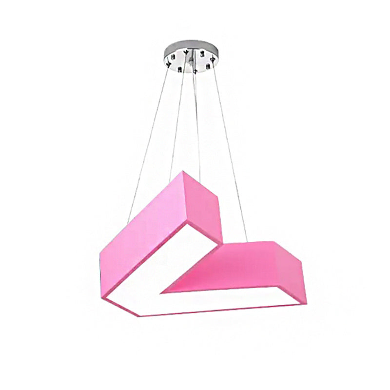 Red/Pink/Yellow/Blue/Green V-Shaped Pendant Chandelier Modern Stylish Acrylic LED Hanging Light for Bedroom, Third Gear/White Light Clearhalo 'Ceiling Lights' 'Chandeliers' Lighting' options 201776_da891fa8-f750-4f7b-8918-301b3064c163
