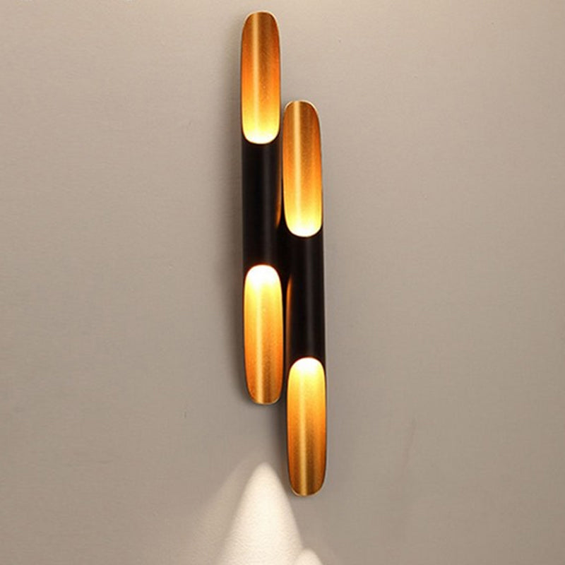 Gull Shaped Metal Wall Mounted Lamp Modernist 2 Lights Gold Wall Lighting Fixture for Corridor Clearhalo 'Cast Iron' 'Glass' 'Industrial' 'Modern wall lights' 'Modern' 'Tiffany' 'Traditional wall lights' 'Wall Lamps & Sconces' 'Wall Lights' Lighting' 2017844