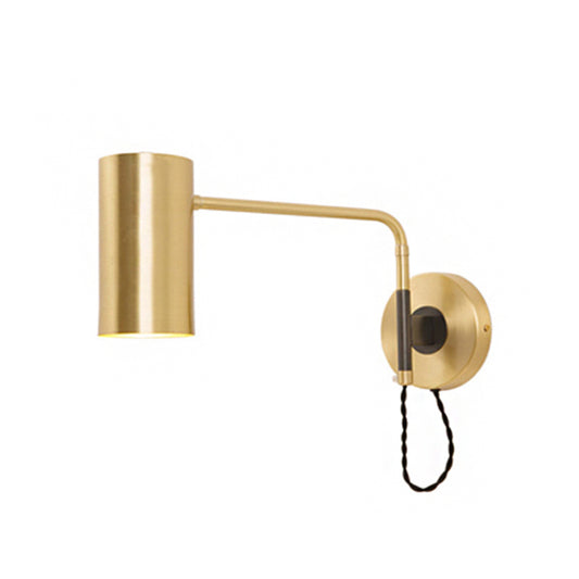 Modernism Curved Arm Wall Lamp Metal 1 Light Bedroom Wall Lighting with Geometry Shade Brass Clearhalo 'Cast Iron' 'Glass' 'Industrial' 'Modern wall lights' 'Modern' 'Tiffany' 'Traditional wall lights' 'Wall Lamps & Sconces' 'Wall Lights' Lighting' 2017944