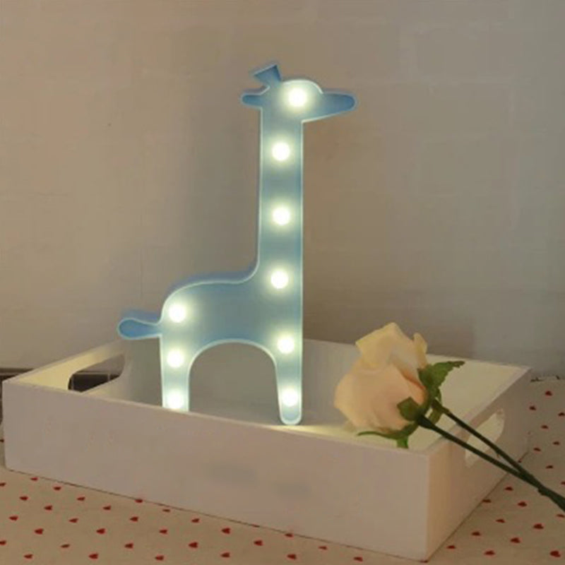 Giraffe Plastic Nightstand Light Cartoon Style LED Wall Night Lighting for Bedside Blue Clearhalo 'Night Lights' 'Wall Lights' Lighting' 2017981