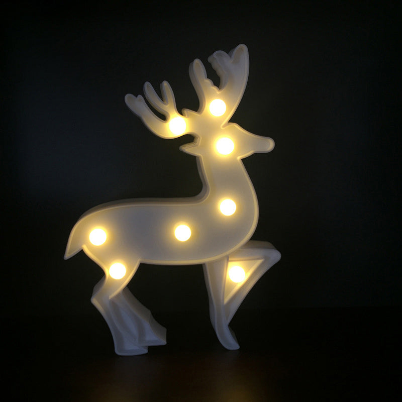 Kids Bedroom LED Nightstand Lighting Simple White Night Lamp with Deer Plastic Shade Clearhalo 'Night Lights' 'Wall Lights' Lighting' 2017986