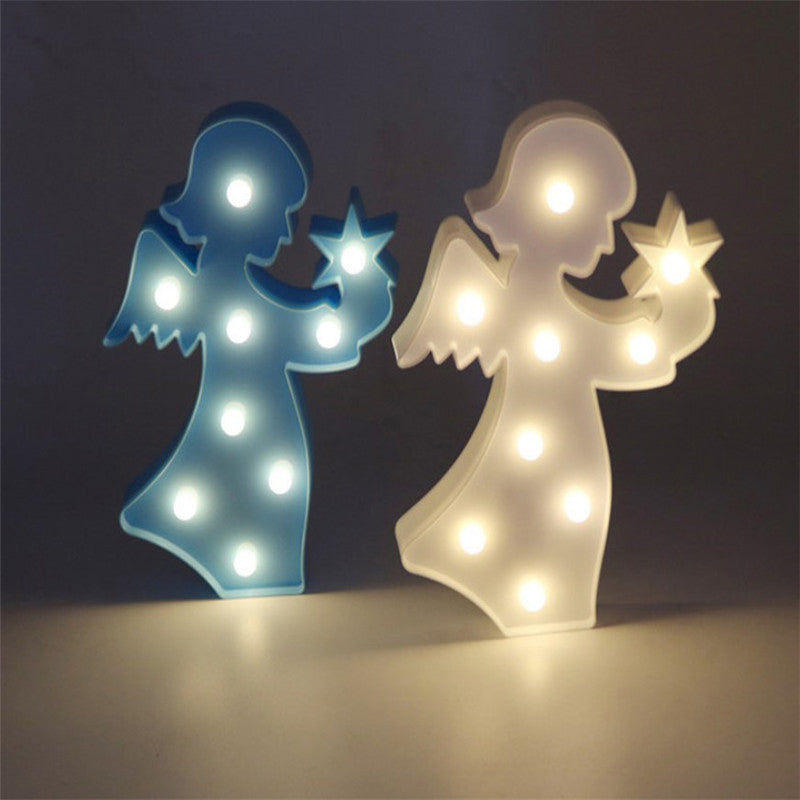 Angel Plastic Wall Night Lighting Creative LED Night Stand Lamp for Girls Bedroom Clearhalo 'Night Lights' 'Wall Lights' Lighting' 2017990