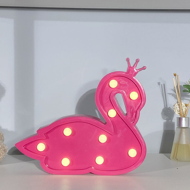 Plastic Swan Wall Night Lamp Contemporary LED Night Lighting for Children Bedroom Red Clearhalo 'Night Lights' 'Wall Lights' Lighting' 2018003