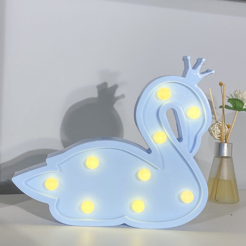 Plastic Swan Wall Night Lamp Contemporary LED Night Lighting for Children Bedroom Blue Clearhalo 'Night Lights' 'Wall Lights' Lighting' 2018005