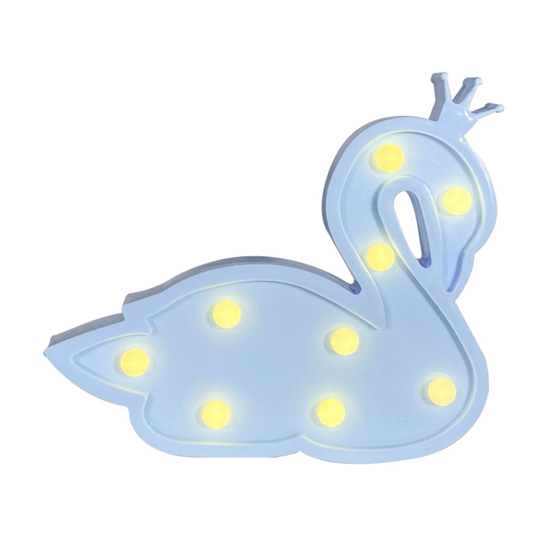 Plastic Swan Wall Night Lamp Contemporary LED Night Lighting for Children Bedroom Clearhalo 'Night Lights' 'Wall Lights' Lighting' 2018006