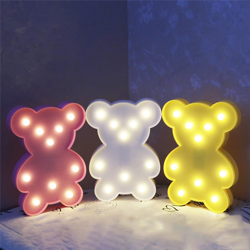 Simplicity LED Wall Night Light Bear Nightstand Lamp with Plastic Shade for Nursery Room Clearhalo 'Night Lights' 'Wall Lights' Lighting' 2018018