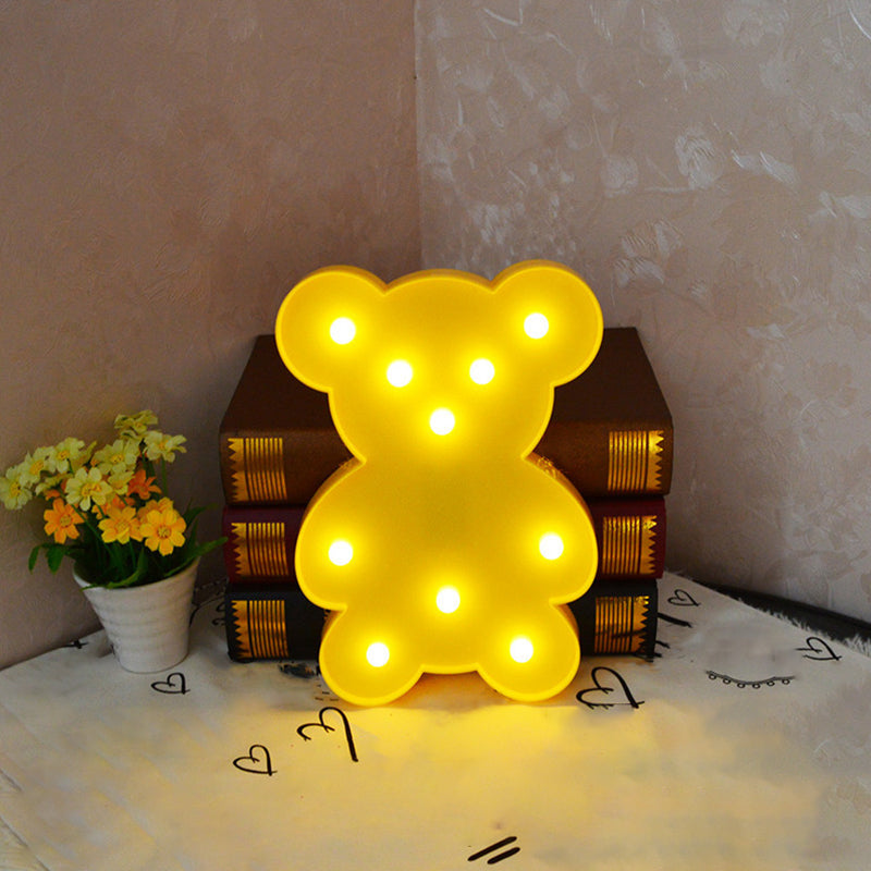 Simplicity LED Wall Night Light Bear Nightstand Lamp with Plastic Shade for Nursery Room Yellow Clearhalo 'Night Lights' 'Wall Lights' Lighting' 2018019