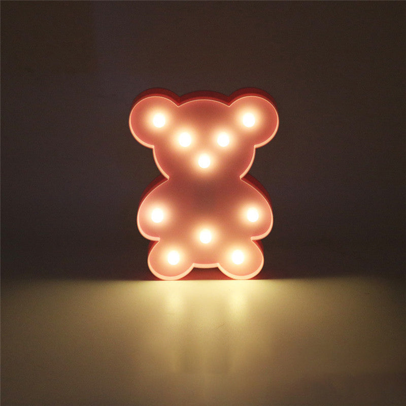 Simplicity LED Wall Night Light Bear Nightstand Lamp with Plastic Shade for Nursery Room Pink Clearhalo 'Night Lights' 'Wall Lights' Lighting' 2018021