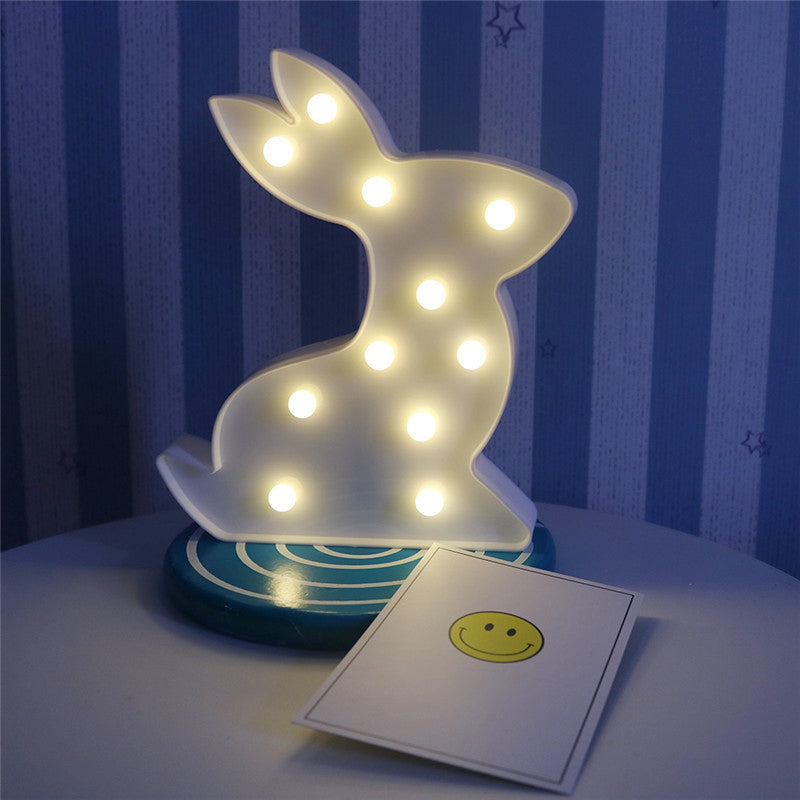 Rabbit Shaped Night Lamp Contemporary Plastic Baby Bedroom LED Nightstand Light Clearhalo 'Night Lights' 'Wall Lights' Lighting' 2018025