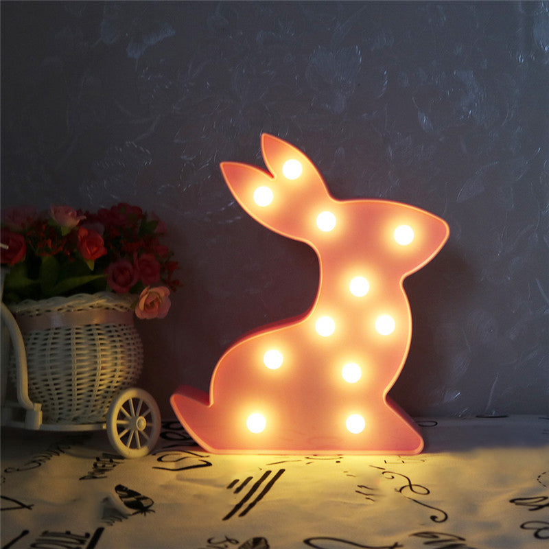 Rabbit Shaped Night Lamp Contemporary Plastic Baby Bedroom LED Nightstand Light Clearhalo 'Night Lights' 'Wall Lights' Lighting' 2018027