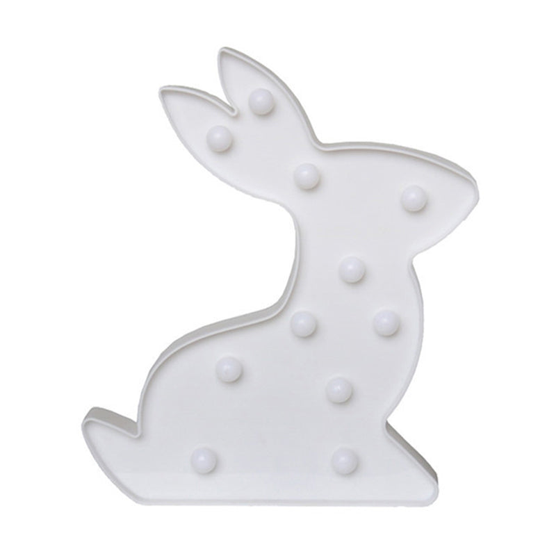 Rabbit Shaped Night Lamp Contemporary Plastic Baby Bedroom LED Nightstand Light Clearhalo 'Night Lights' 'Wall Lights' Lighting' 2018028