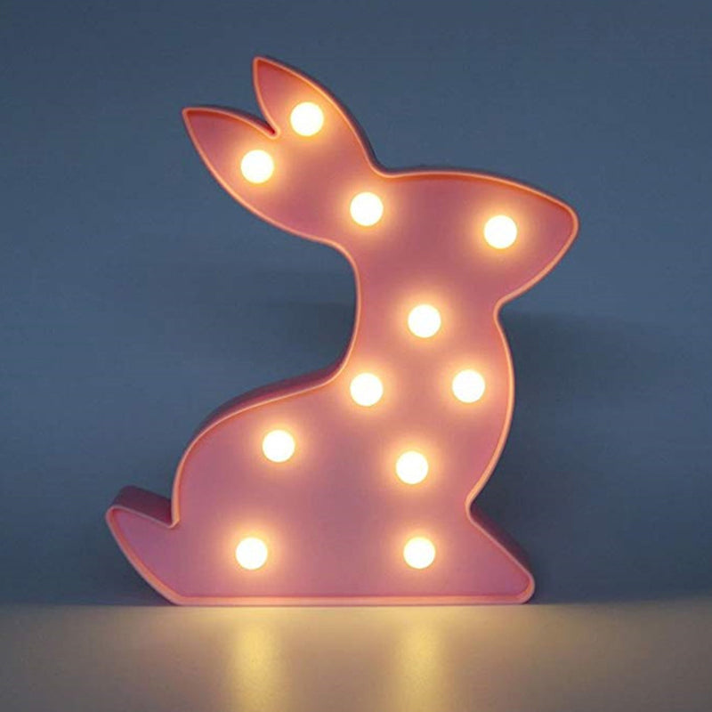 Rabbit Shaped Night Lamp Contemporary Plastic Baby Bedroom LED Nightstand Light Clearhalo 'Night Lights' 'Wall Lights' Lighting' 2018030