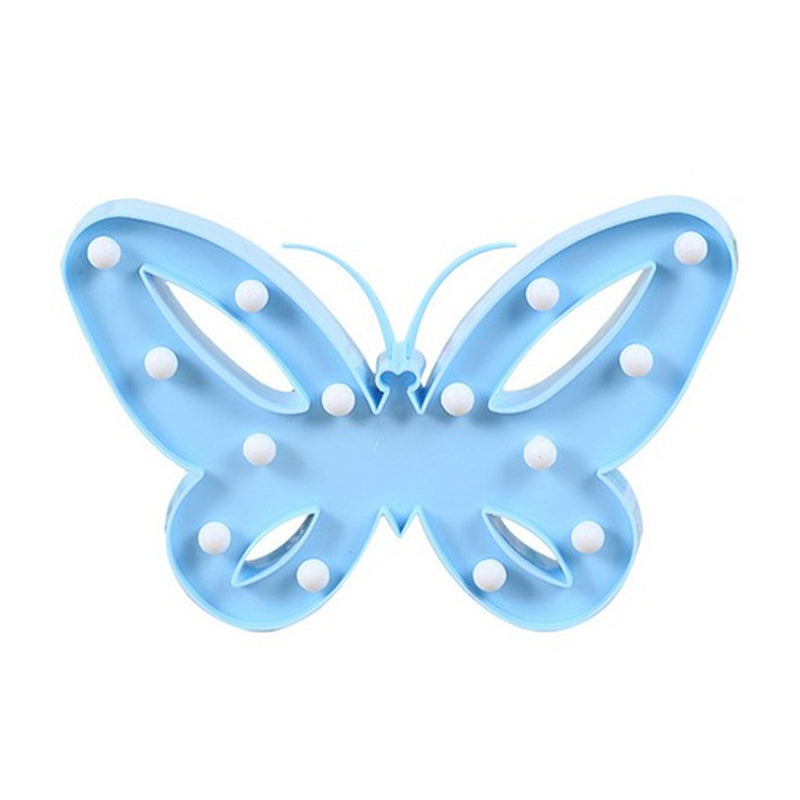 Nordic Butterfly Nightstand Lighting Plastic Girls Bedroom LED Wall Night Lamp Blue Clearhalo 'Night Lights' 'Wall Lights' Lighting' 2018036