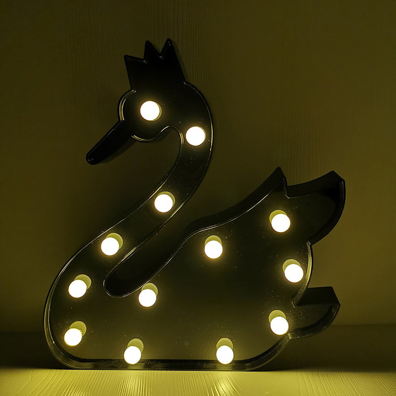 Fruit and Animal Baby Room Night Light Plastic LED Minimalist Nightstand Lighting Black Clearhalo 'Night Lights' 'Wall Lights' Lighting' 2018051