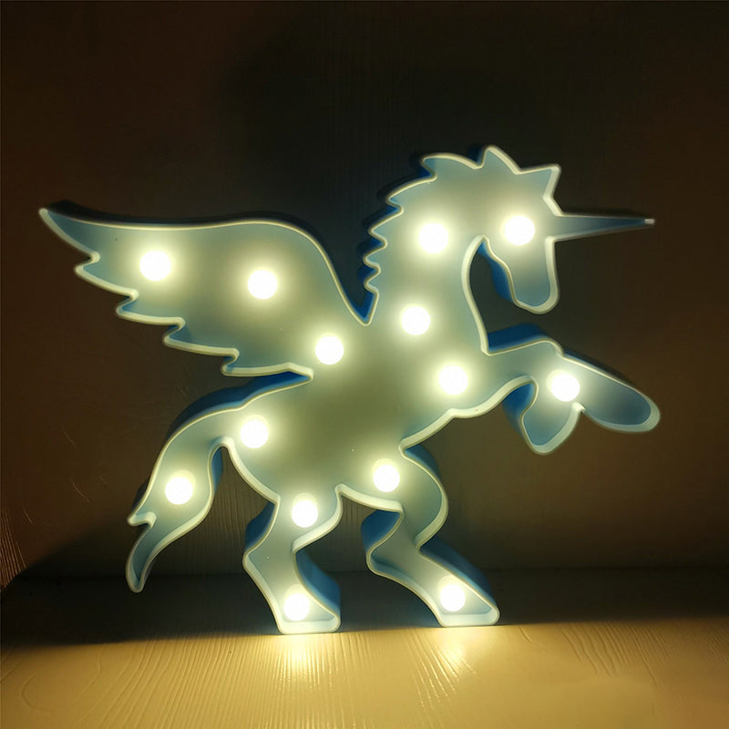 Simple Animal Nightstand Lighting Plastic Children Bedroom LED Night Lamp Blue B Clearhalo 'Night Lights' 'Wall Lights' Lighting' 2018093