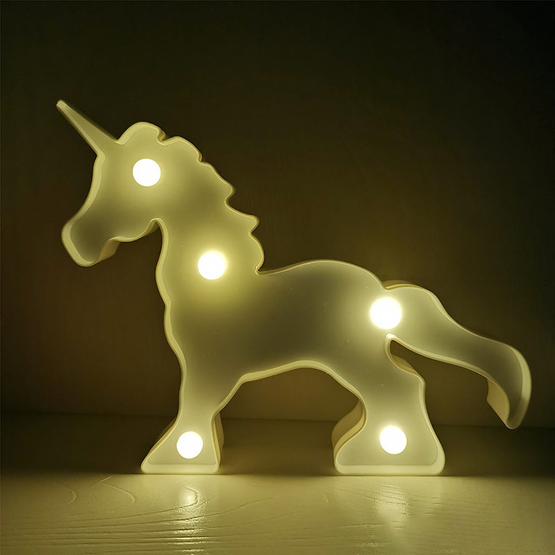 Simple Animal Nightstand Lighting Plastic Children Bedroom LED Night Lamp White A Clearhalo 'Night Lights' 'Wall Lights' Lighting' 2018094
