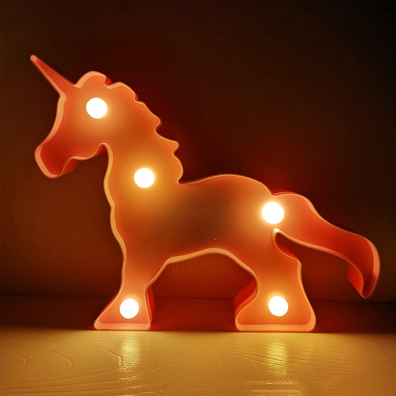 Simple Animal Nightstand Lighting Plastic Children Bedroom LED Night Lamp Pink A Clearhalo 'Night Lights' 'Wall Lights' Lighting' 2018095