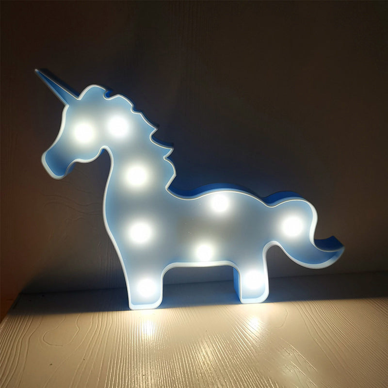 Simple Animal Nightstand Lighting Plastic Children Bedroom LED Night Lamp Blue A Clearhalo 'Night Lights' 'Wall Lights' Lighting' 2018096