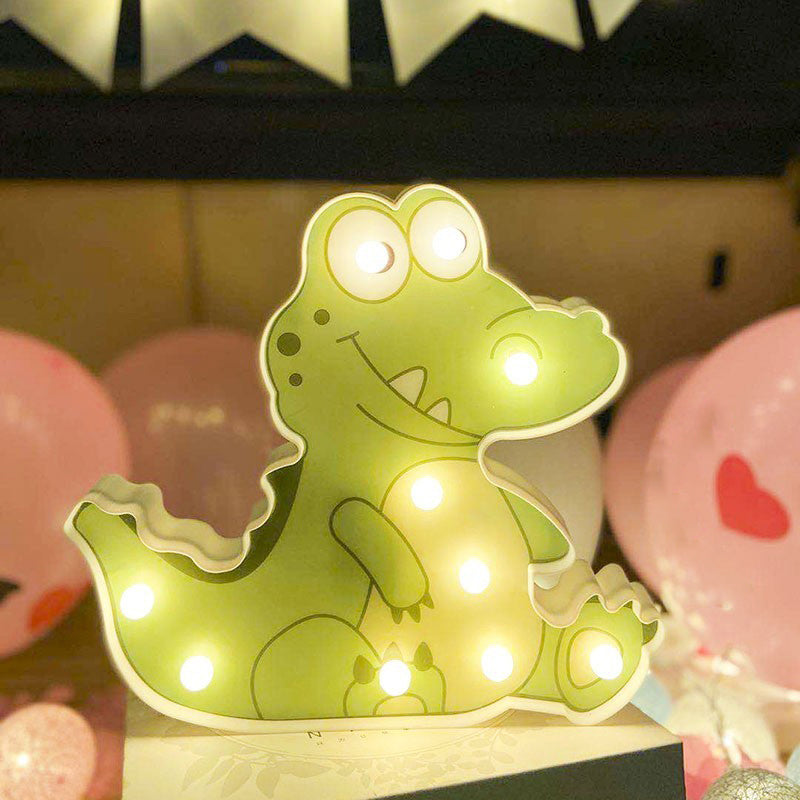 Plastic Cartoon Art Wall Lamp Minimalist Battery Powered LED Nightstand Lighting Green Clearhalo 'Night Lights' 'Wall Lights' Lighting' 2018121