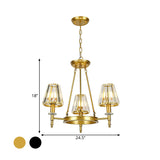 Farmhouse Conic Chandelier Light Fixture Faceted Crystal Pendant Lighting with Hoop Clearhalo 'Ceiling Lights' 'Chandeliers' Lighting' options 2018145