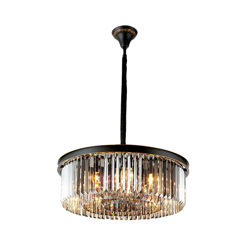 Black Island Lighting Rural Beveled Crystal Tiered Geometry Suspension Pendant Light for Dining Room Clearhalo 'Ceiling Lights' 'Chandeliers' Lighting' options 2018193