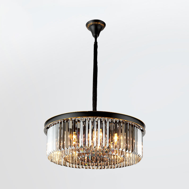 Black Island Lighting Rural Beveled Crystal Tiered Geometry Suspension Pendant Light for Dining Room Clearhalo 'Ceiling Lights' 'Chandeliers' Lighting' options 2018194