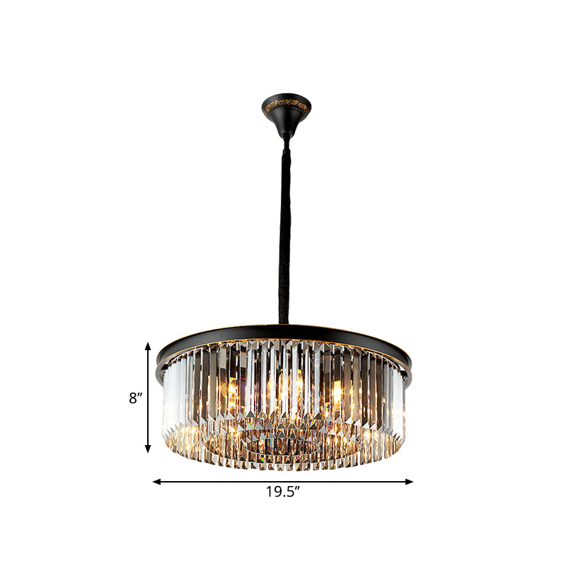 Black Island Lighting Rural Beveled Crystal Tiered Geometry Suspension Pendant Light for Dining Room Clearhalo 'Ceiling Lights' 'Chandeliers' Lighting' options 2018195