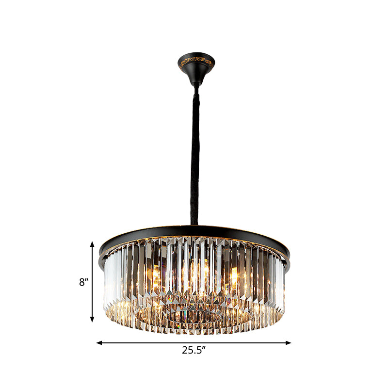 Black Island Lighting Rural Beveled Crystal Tiered Geometry Suspension Pendant Light for Dining Room Clearhalo 'Ceiling Lights' 'Chandeliers' Lighting' options 2018196