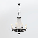 Crystal Chandelier Lighting Country Black Candelabra Living Room Pendant Light Kit with Candelabra Design Clearhalo 'Ceiling Lights' 'Chandeliers' Lighting' options 2018409