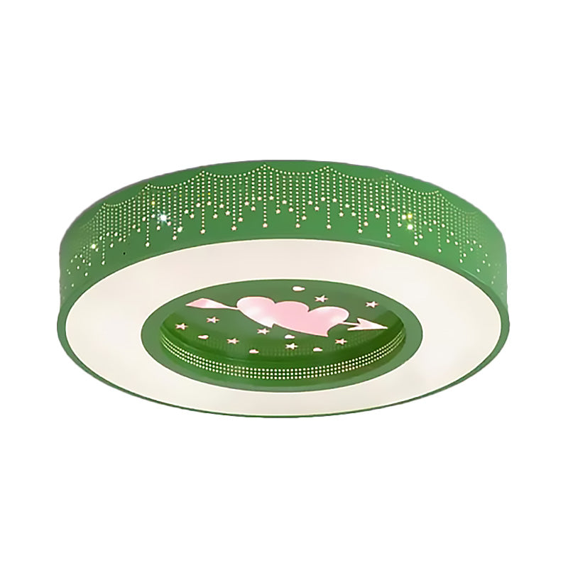 Blue/Yellow/Green Round Flush Mount Light Macaron Acrylic 16"/19.5"/23.5" Dia LED Ceiling Lamp in Third Gear/Warm/White Light for Bedroom Clearhalo 'Ceiling Lights' 'Close To Ceiling Lights' 'Close to ceiling' 'Flush mount' Lighting' 201841