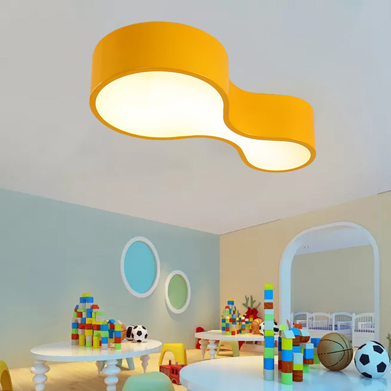 Red/Yellow/Blue/Green Gourd Shaped Ceiling Fixture Contemporary Acrylic LED Flush Mount Light in Third Gear/White Light for Kindergarten Yellow Clearhalo 'Ceiling Lights' 'Close To Ceiling Lights' 'Close to ceiling' 'Flush mount' Lighting' 201941