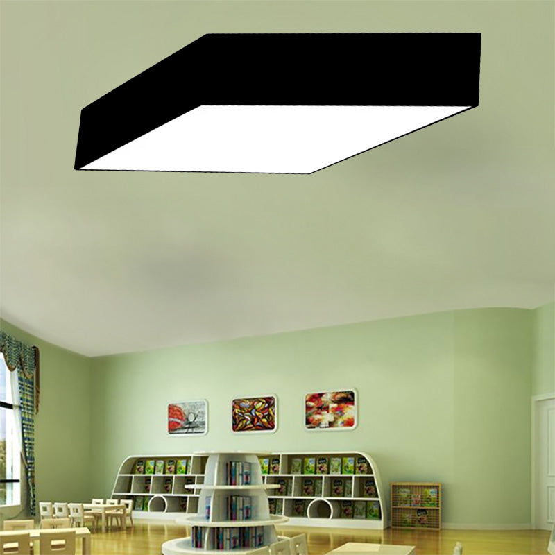 Rhombus Ceiling Mount Light Modern Acrylic LED Ceiling Lamp in Black/White/Red/Yellow/Green for Kindergarten Black Clearhalo 'Ceiling Lights' 'Close To Ceiling Lights' 'Close to ceiling' 'Flush mount' Lighting' 201995