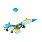 Sky Blue Airplane Pendant Lighting Contemporary Metal Chandelier for Bedroom Game Room Clearhalo 'Ceiling Lights' 'Chandeliers' Lighting' options 202025