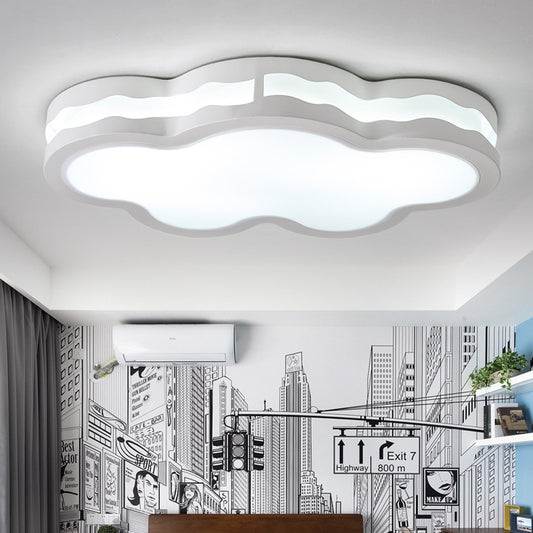 Cartoon Style Clouds Flush mount Light Acrylic Ceiling Fixture in White for Children's Room White White Clearhalo 'Ceiling Lights' 'Close To Ceiling Lights' 'Close to ceiling' 'Flush mount' Lighting' 202081