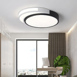 Modern Style Circle Flush mount Light Acrylic LED Flush Ceiling Lights in Black and White for Bedroom Black-White White Clearhalo 'Ceiling Lights' 'Close To Ceiling Lights' 'Close to ceiling' 'Flush mount' Lighting' 202087