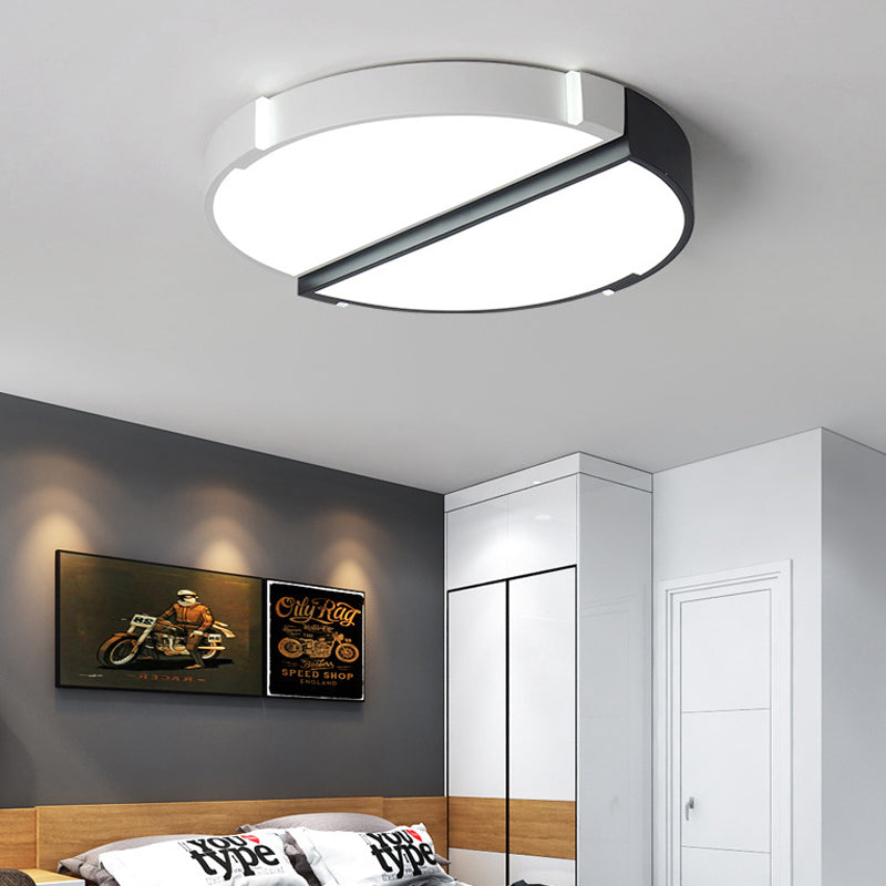 Acrylic Round Flush Mount Light Monochromatic Style Ceiling Light for Dining Room Black-White White Clearhalo 'Ceiling Lights' 'Close To Ceiling Lights' 'Close to ceiling' 'Flush mount' Lighting' 202109