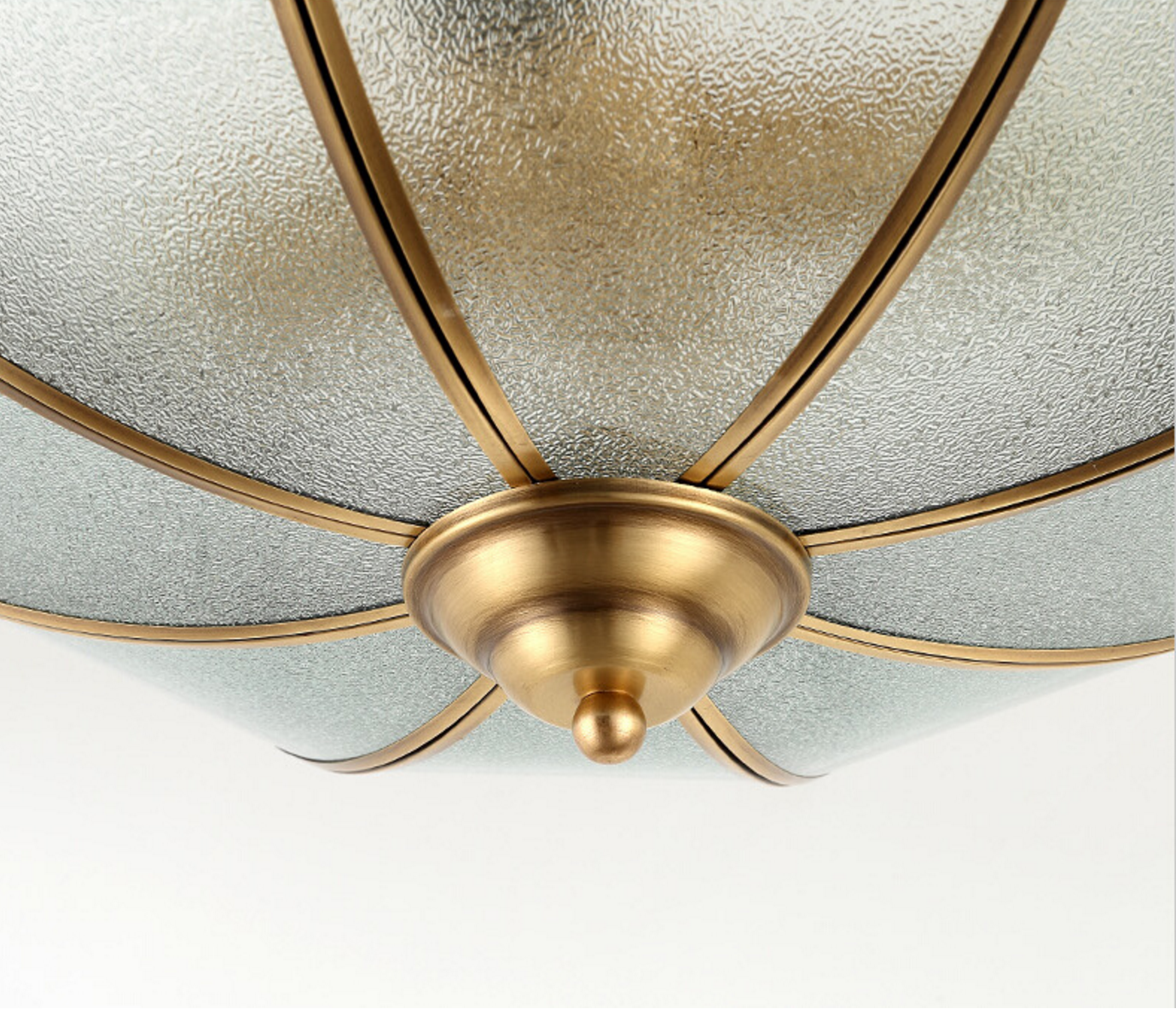 Octagon Flush Mount Tradition Textured Glass Brass 4 Bulbs Ceiling Light Fixture for Bedroom Clearhalo 'Ceiling Lights' 'Close To Ceiling Lights' 'Close to ceiling' 'Flush mount' Lighting' 20210901180253