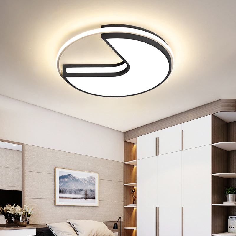 Acrylic Circular Led Flush Ceiling Lights Designer Flush Ceiling Light Fixture in Black and White for Hallway Black-White Clearhalo 'Ceiling Lights' 'Close To Ceiling Lights' 'Close to ceiling' 'Flush mount' Lighting' 202139