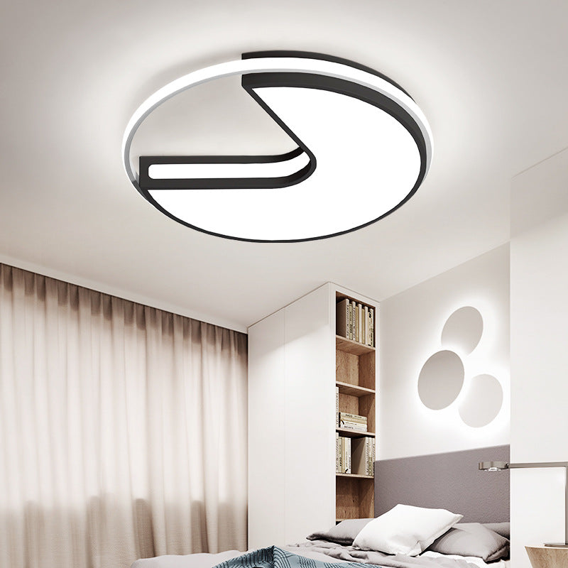 Acrylic Circular Led Flush Ceiling Lights Designer Flush Ceiling Light Fixture in Black and White for Hallway Black-White White Clearhalo 'Ceiling Lights' 'Close To Ceiling Lights' 'Close to ceiling' 'Flush mount' Lighting' 202140