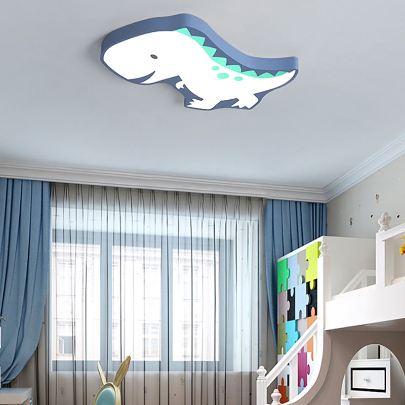 Cartoon Baby Dinosaur Ceiling Mount Light Acrylic LED Flush Light for Kindergarten Blue White Clearhalo 'Ceiling Lights' 'Close To Ceiling Lights' 'Close to ceiling' 'Flush mount' Lighting' 202151