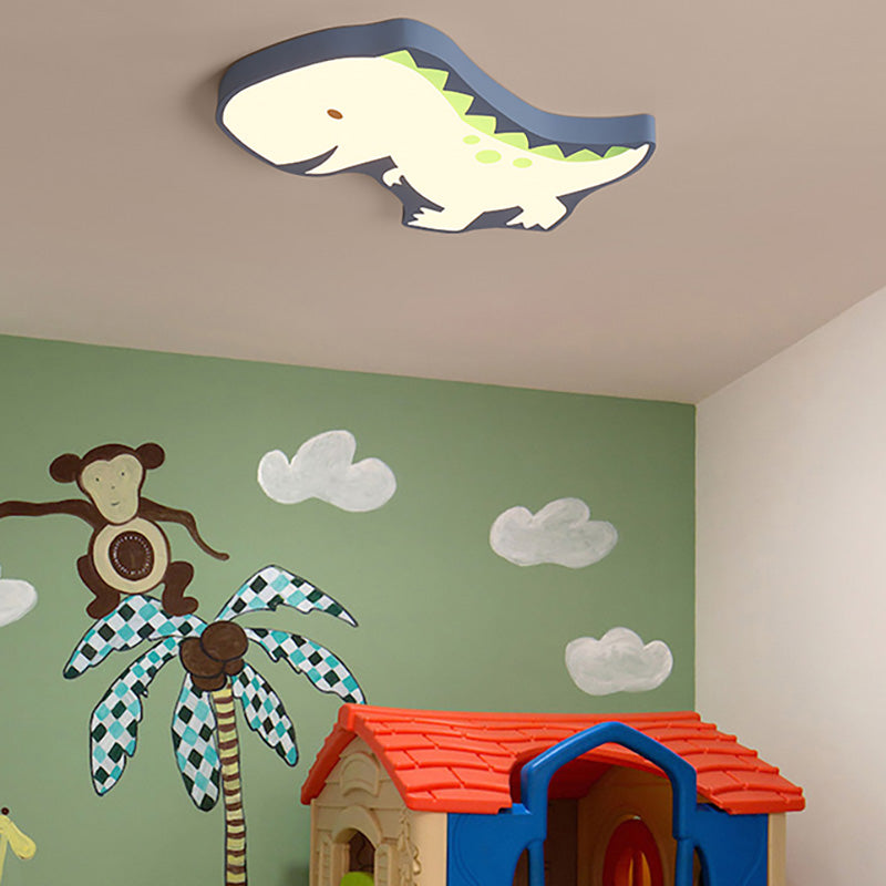 Cartoon Baby Dinosaur Ceiling Mount Light Acrylic LED Flush Light for Kindergarten Blue Warm Clearhalo 'Ceiling Lights' 'Close To Ceiling Lights' 'Close to ceiling' 'Flush mount' Lighting' 202152