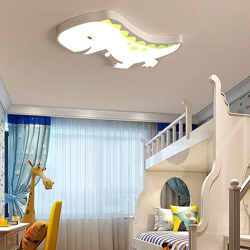 Cartoon Baby Dinosaur Ceiling Mount Light Acrylic LED Flush Light for Kindergarten White Clearhalo 'Ceiling Lights' 'Close To Ceiling Lights' 'Close to ceiling' 'Flush mount' Lighting' 202157