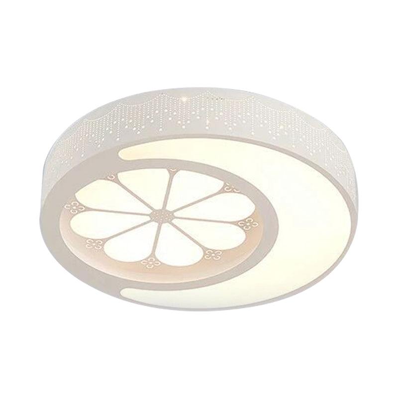 Children's Room Moon and Flower Flush Mount Ceiling Fixtures Light Acrylic Art Deco Ceiling Light Fixture Clearhalo 'Ceiling Lights' 'Close To Ceiling Lights' 'Close to ceiling' 'Flush mount' Lighting' 202309