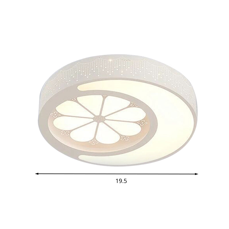 Children's Room Moon and Flower Flush Mount Ceiling Fixtures Light Acrylic Art Deco Ceiling Light Fixture Clearhalo 'Ceiling Lights' 'Close To Ceiling Lights' 'Close to ceiling' 'Flush mount' Lighting' 202310