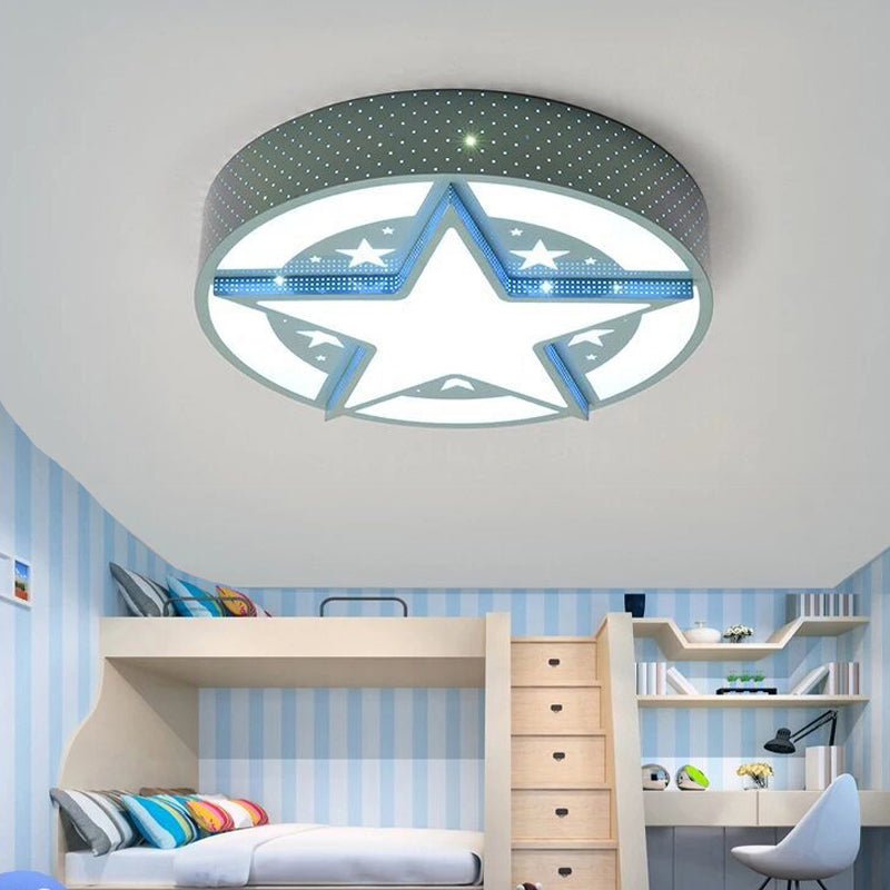 Acrylic Star Shade Led Flush Ceiling Lights Macaroon Flush Mount Light in Blue for Nursing Room Clearhalo 'Ceiling Lights' 'Close To Ceiling Lights' 'Close to ceiling' 'Flush mount' Lighting' 202315