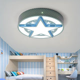 Acrylic Star Shade Led Flush Ceiling Lights Macaroon Flush Mount Light in Blue for Nursing Room Clearhalo 'Ceiling Lights' 'Close To Ceiling Lights' 'Close to ceiling' 'Flush mount' Lighting' 202315