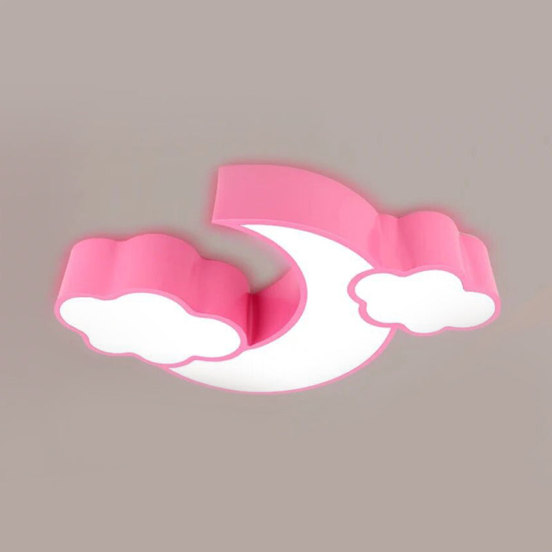 Acrylic Cloud-Themed Ceiling Light Cartoon Flush Mount Ceiling Light for for Classroom Child's Bedroom Pink Clearhalo 'Ceiling Lights' 'Close To Ceiling Lights' 'Close to ceiling' 'Flush mount' Lighting' 202377