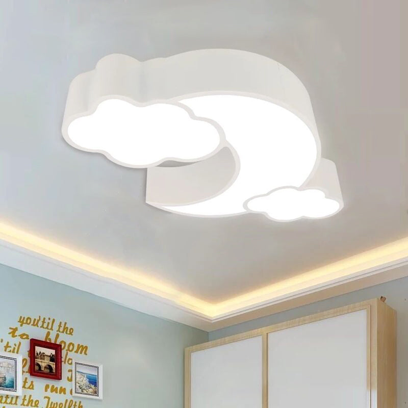 Acrylic Cloud-Themed Ceiling Light Cartoon Flush Mount Ceiling Light for for Classroom Child's Bedroom White Clearhalo 'Ceiling Lights' 'Close To Ceiling Lights' 'Close to ceiling' 'Flush mount' Lighting' 202380